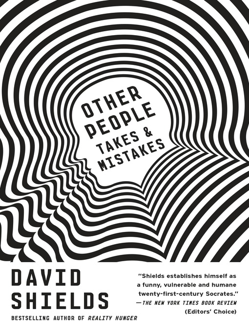 Title details for Other People by David Shields - Available